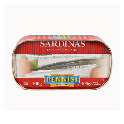 Sardinas Pennisi Tomate 5X10X160G