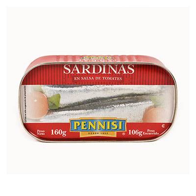 Sardinas Pennisi Tomate 5X10X160G